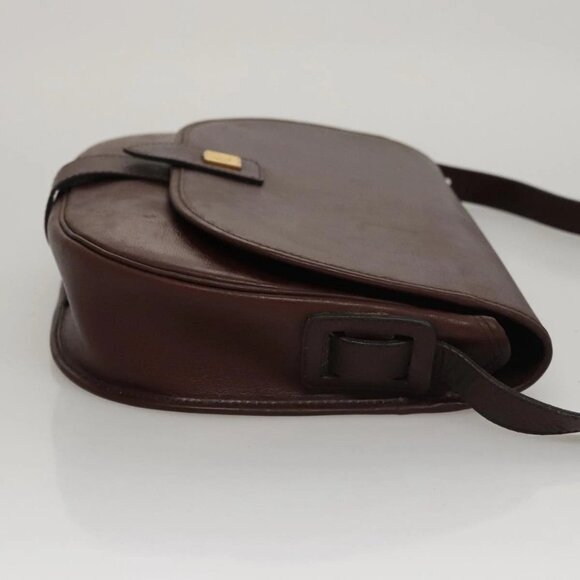 Christian Dior Shoulder Bag Leather Bordeaux Gold Auth 109198 - Picture 6 of 16